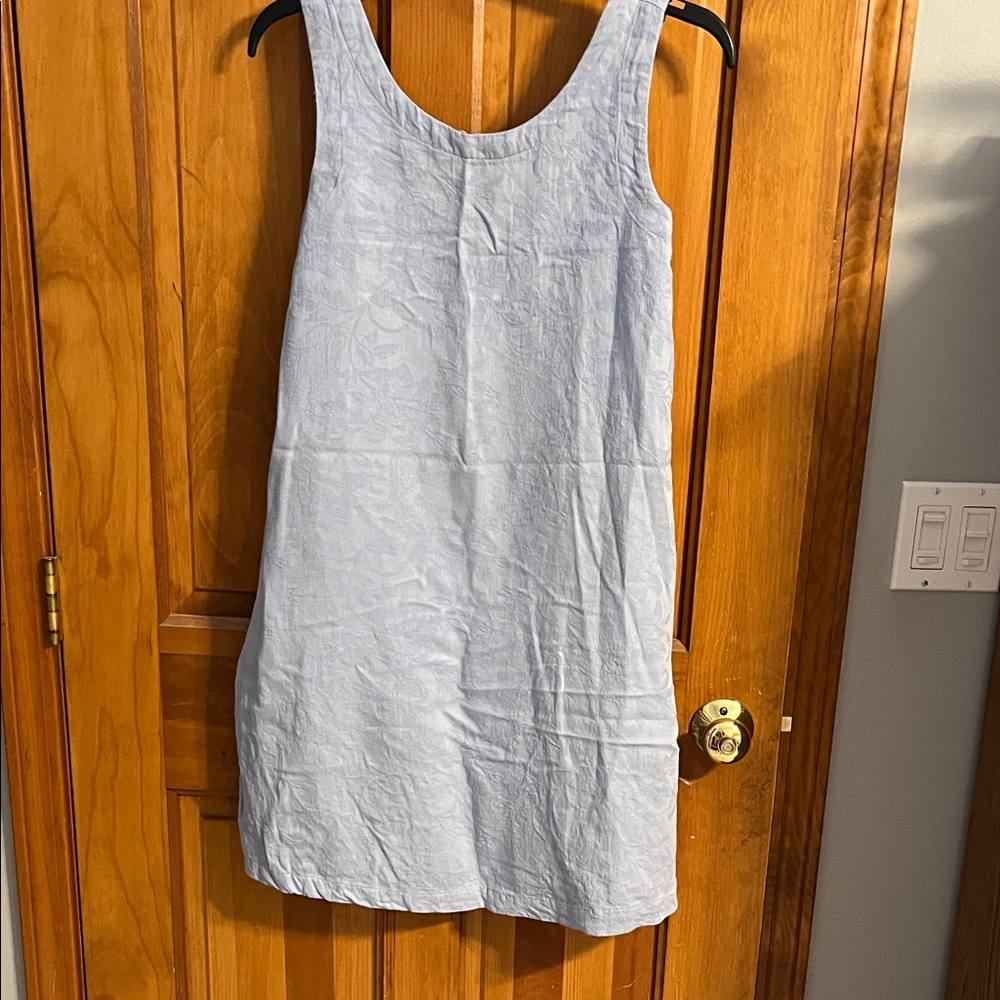 Rachel Zoe Pale Blue Sleeveless Linen Shift Dress